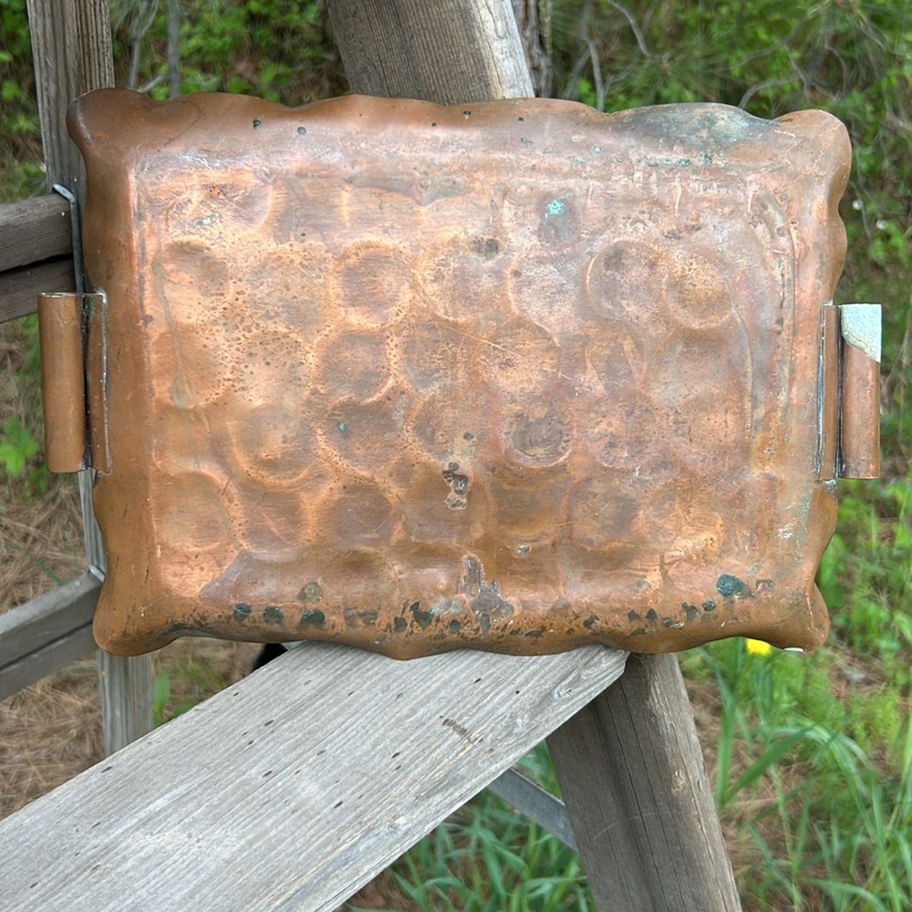 Antique Copper Serving Tray - Picture 3 of 9